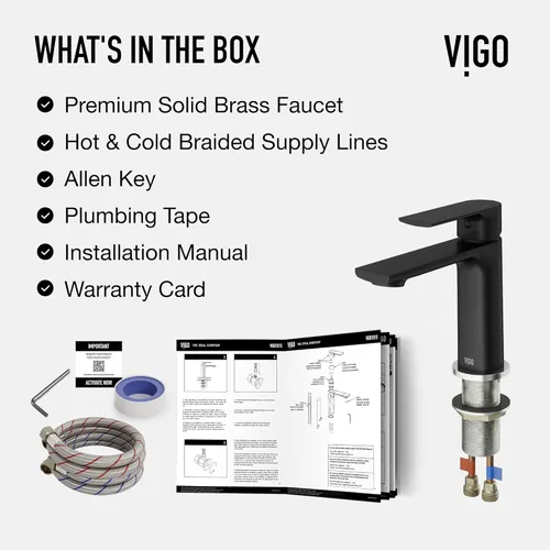 Miniatura 6 de VIGO Davidson VG01043MB - Grifo de baño de un solo mango de 6 pulgadas de alto, color negro mate
