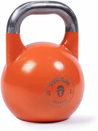 Miniatura 12 de Titan Fitness Pesa rusa de competencia, fundición de una sola pieza, marcas KG, entrenamiento de cuerpo completo