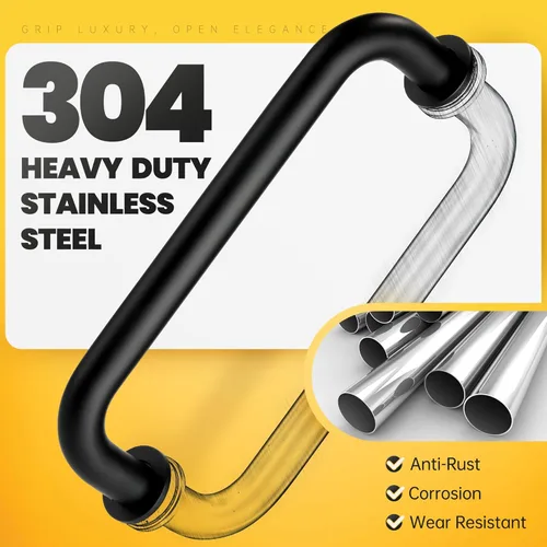 Miniatura 2 de Kolet Manija para Puerta de Ducha, Manija de Puerta de Ducha de Vidrio de 8 Pulgadas de Centro a Centro, Acero Inoxidable 304, Compatible con Vidrio