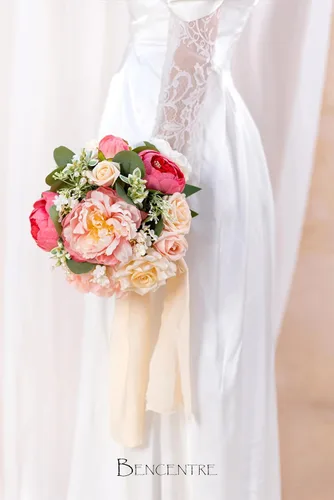 Miniatura 2 de Ramo de boda rubor de 10 pulgadas para novia, ramo de boda de primavera, ramos de novia para novia, para ceremonia de boda, aniversario, fiesta
