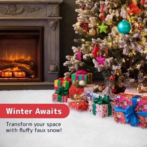 Miniatura 2 de PREXTEX Rollo de nieve artificial – Pelusa grande para exhibiciones de pueblo de Navidad, decoración de mesa de 94 x 31 pulgadas y escenas de fiesta
