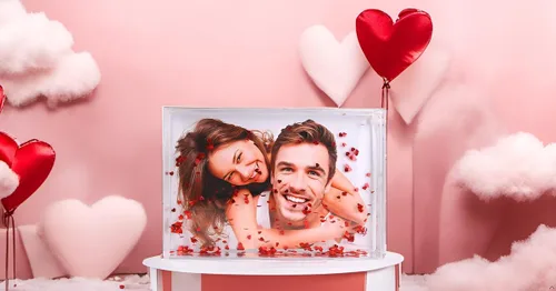 Miniatura 8 de Marco de fotos con purpurina líquida para mejores amigos, acrílico, flotante, agua, globo de nieve, marco de fotos, lindo regalo personalizado