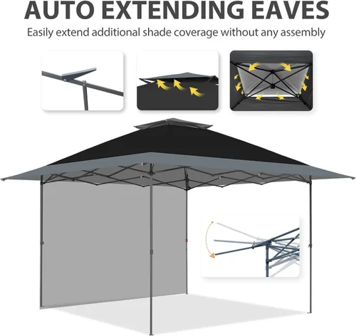 Miniatura 7 de Eagle Peak Tienda de campaña desplegable de 13 x 13 pies con una pared, toldo instantáneo fácil de montar, refugio plegable con una cortina