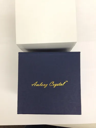 Flor de loto de Amlong Crystal, figura de cristal que se refleja, con tono de color y caja de regalo