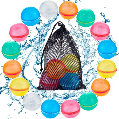 Miniatura 8 de 4 globos de agua magnéticos reutilizables, recargables de silicona para baño, piscina, playa, juguetes para niños, bolas de salpicaduras