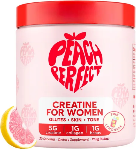 Miniatura 11 de Polvo de Monohidrato de Creatina Peach Perfect, Creatina para el Crecimiento de Glúteos para Mujeres con Colágeno, BCAAs, 5g de Creatina Vegana