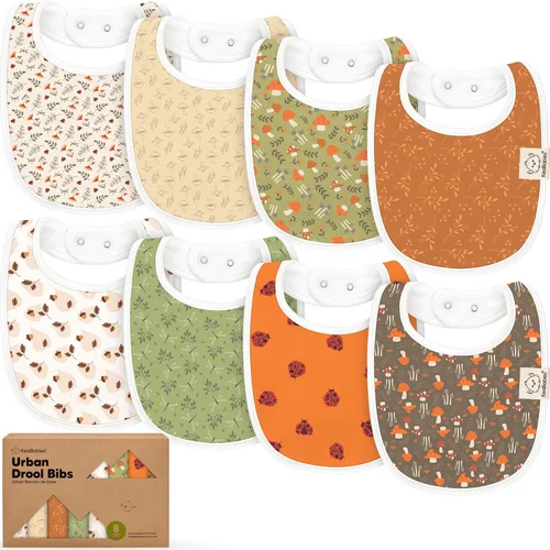 Miniatura 14 de Paquete de 8 baberos orgánicos para bebés niños, niñas - baberos de algodón suave para babear y dentición para bebé niña y niño, extra absorbentes