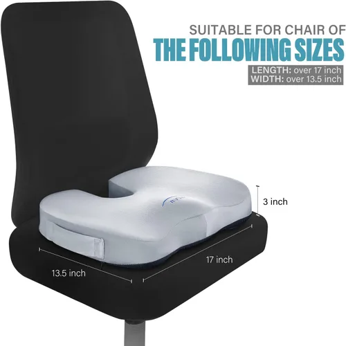 Miniatura 3 de WAOAW Cojín de asiento, cojines para silla de oficina, almohada para asiento largo de automóvil, almohadilla de espuma viscoelástica para espalda