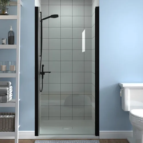 Miniatura 28 de ExBrite Puerta de ducha pivote sin marco de 34-35.5 pulgadas de ancho x 72 pulgadas de alto, puertas de ducha pivotantes de vidrio transparente