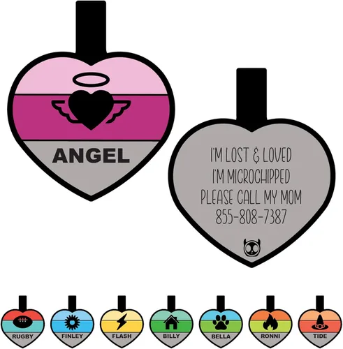 Miniatura 11 de Placa silenciosa para perro personalizada con 5 líneas de identificación de mascotas de silicona duradera y grabada profundamente, diseño de hueso