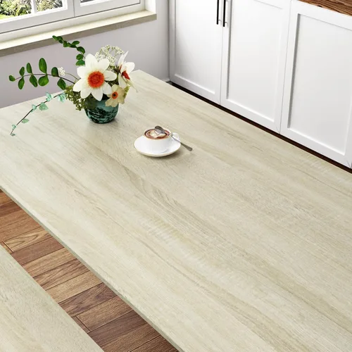 Miniatura 7 de WESTICK Papel de contacto de grano de madera de roble claro, papel de contacto para encimera de cocina, papel de contacto neutro de madera