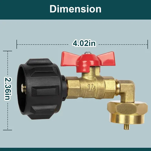 Miniatura 6 de GASPRO Adaptador de recarga de propano, llena botellas de 1 libra de tanque de 20 libras, fácil de usar, latón macizo