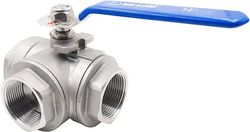 Miniatura 8 de Válvula de 3 vías, válvula de bola de 3 vías con rosca NPT 1 hembra, válvula de puerto L de acero inoxidable para tanque de agua, línea de agua