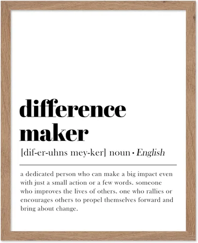 Poster Master Cartel Tipográfico - Impresión de Diccionario - Definición de Hacedor de Diferencias, Página de Libro - Regalo para Profesor, Mentor,