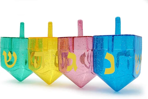 Miniatura 2 de Dreidel Company Hanukkah Dreidel rellenable, varios colores, se puede rellenar con gelt o chocolate (paquete de 12)