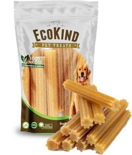 Miniatura 10 de EcoKind Pet Treats Churro masticables prémium con sabor a tocino dorado Todos los masticables naturales de queso de yak del Himalaya para perros