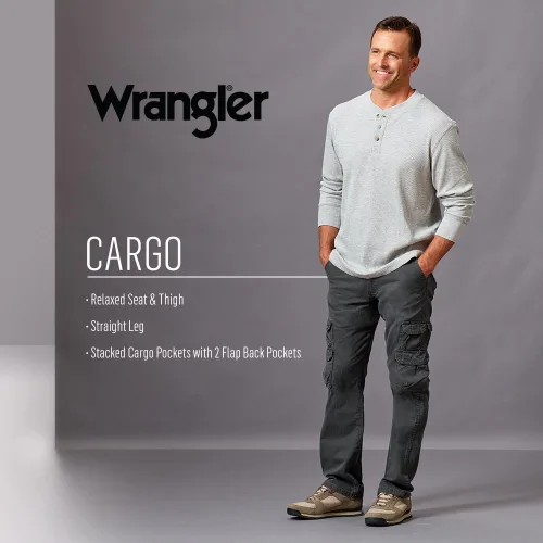 Miniatura 6 de Wrangler Authentics - Pantalón cargo de pierna recta y ajuste holgado para hombre