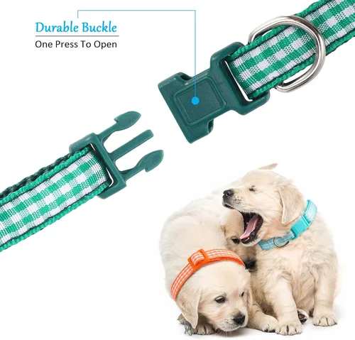 Miniatura 3 de Auidy_6TXD 14 collares ajustables para cachorros, collares de nailon suave para perros pequeños (M), 14