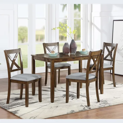 Miniatura 30 de LUMISOL Juego de mesa de comedor de 5 piezas con 4 sillas, juego de mesa de cocina de granja para lugares pequeños, cocina, comedor, negro y roble