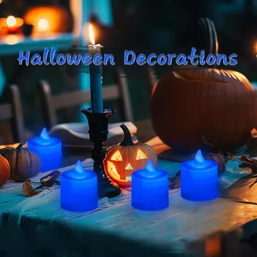 Miniatura 3 de Bolsas luminarias para velas con diseño de sol, resistentes al fuego, para bodas, Halloween, cumpleaños, Año Nuevo, fiestas, cenas, eventos Azul