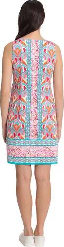 Miniatura 3 de London Times Vestido de satén de algodón para mujer Preppy Bright Happy Vacation Shift