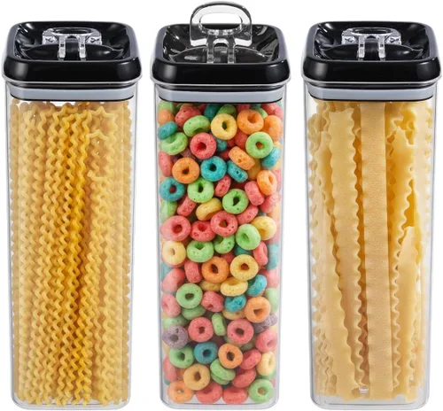 Miniatura 24 de Felli Flip Tite - Contenedor de almacenamiento con cuchara integrada y tapa hermética de 5 pulgadas, anillo grande y M, recipiente acrílico apilable