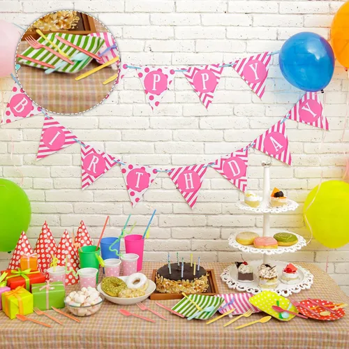 Miniatura 6 de Hoolerry Juego de cubiertos de plástico desechables de 180 piezas de colores neón para fiesta, arcoíris, utensilios de plástico a granel, incluye