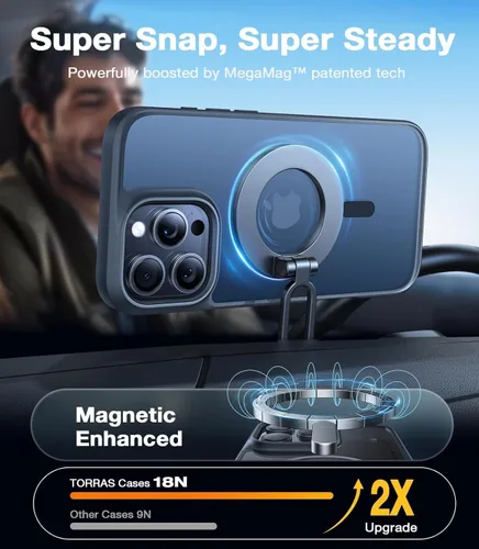 Miniatura 2 de TORRAS Magnetic Guardian - Funda diseñada para iPhone 14 Pro Max [probada en caídas de grado militar] [compatible con MagSafe] Funda delgada