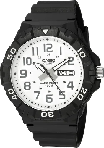 Miniatura 7 de Casio MRW200H Series Men's Analog Watch Sporty Design 100 Meter Water Resistance Date Display Rotary Bezel Regular Time Keeping