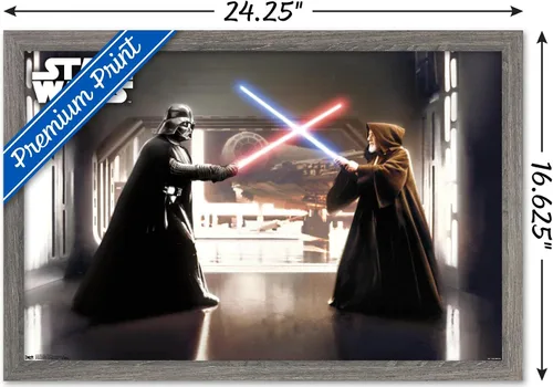 Miniatura 3 de Star Wars: Saga - First Duel Wall Poster, 22.4L x 14.7W, Barnwood Framed Version