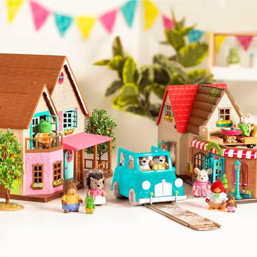 Miniatura 6 de Li'l Woodzeez Juego de soporte de limonada con figura de conejo, juego de juguetes de 25 piezas que incluye comida de juego y accesorios