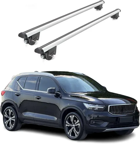 Miniatura 10 de OMAC Barras transversales para portaequipajes para Volvo XC40 2018 a 2023, 165 libras, plateadas, aerodinámicas, 2 piezas