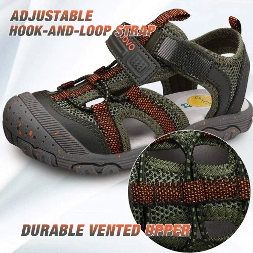 Miniatura 4 de UOVO Boys Girls Sandals Kids Summer Sandals Toddler Little Boys Closed Toe Athletic Hiking Outdoor Sport Sandals Size 6.5 Toddler to 3.5