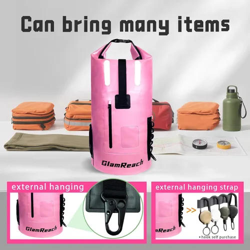 Miniatura 4 de Bolsa seca de 35 L, mochila impermeable resistente para mujer, material resistente al desgaste para kayak, senderismo, viajes, artículos esenciales