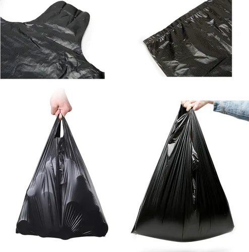 Miniatura 3 de YYaaloa 100 bolsas de basura negras con asas – Bolsas de basura de plástico supergruesas de 1.8 mil de 14 x 22 pulgadas para oficina, picnic