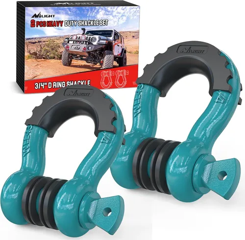 Miniatura 20 de Nilight - 2 grilletes en forma de anilla en D de 3/4 pulgadas con tornillo pasador de 7/8 pulgadas, 41 887 libras, resistentes a la rotura