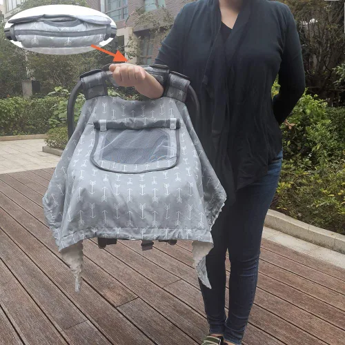 Miniatura 2 de Fundas para asientos de coche para bebés niño/niña, toldo para asiento de coche para portabebés recién nacido, 2 capas de ventanas de malla/tela