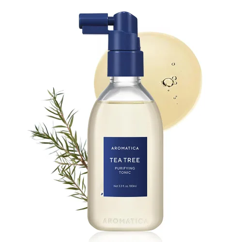 AROMATICA Tónico purificador de árbol de té, parabenos, silicona, sin sulfato, vegano, tónico calmante y refrescante para tu cuero cabelludo, ayuda