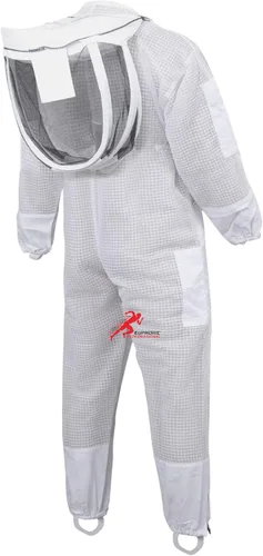 Miniatura 9 de Eufórico traje de abeja de 3 capas, traje de apicultura ventilado, traje de apicultor a prueba de picaduras, traje de cerco de velo de abeja