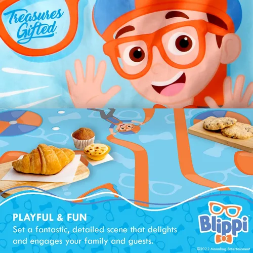 Miniatura 4 de Treasures Gifted Suministros para fiesta de cumpleaños con licencia oficial de Blippi, telón de fondo de Blippi, telón de fondo de feliz cumpleaños