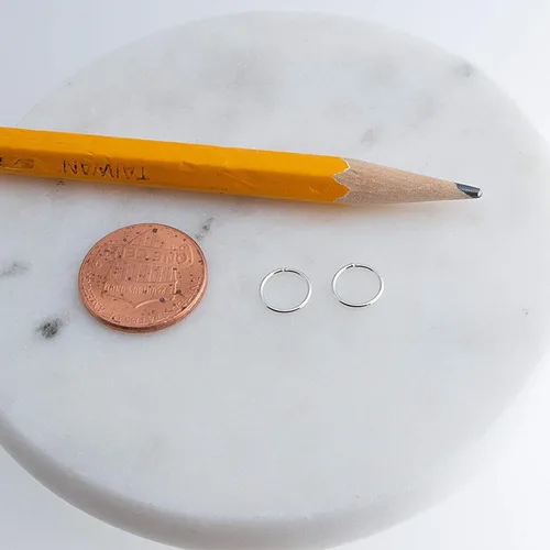 Miniatura 32 de Aretes de aro dorados y plateados para cartílago, nariz, tabique, oreja, hélix, tragus, joyería para mujer, hipoalergénicos, pequeños aros