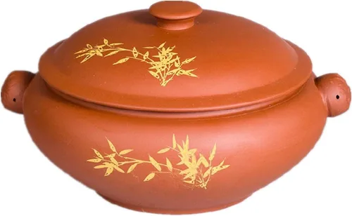 XICHENGSHIDAI Yunnan Zisha - Olla de vapor de cerámica, olla de vapor de arcilla morada de 1.5 cuartos de galón con tapa, cazuela tradicional de