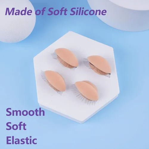 Miniatura 7 de 6 pares de párpados de repuesto para cabeza de maniquí, extraíbles y realistas con pestañas para entrenamiento de pestañas, extensiones de maquillaje