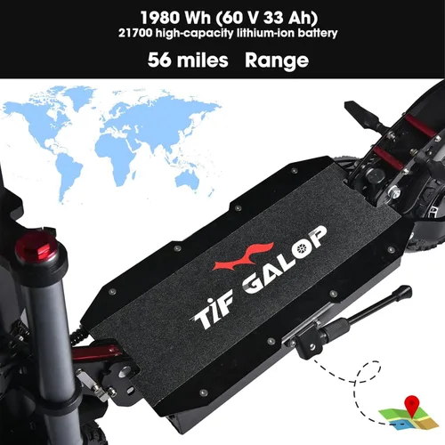 Miniatura 4 de Electric Scooter Adult K8 6000w Dual Motor, Max Speed 50MPH Range 70 Miles, 12 Inch Street Tires Commuter Dual Suspension E-Scooter with Seat and
