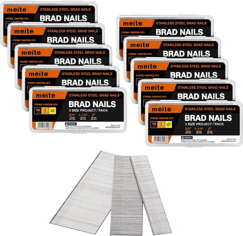 Miniatura 16 de meite Clavos Brad de Acero Inoxidable Calibre 18, Clavos Brad de 18GA de 3/4 Pulgada, Clavos Pequeños de Acabado de Acero Inoxidable 304