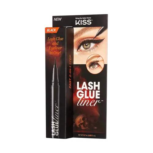 Miniatura 2 de KISS Lash GLUEliner delineador de ojos 2 en 1 con punta de fieltro y adhesivo para pestañas, de larga duración, se puede utilizar con pestañas