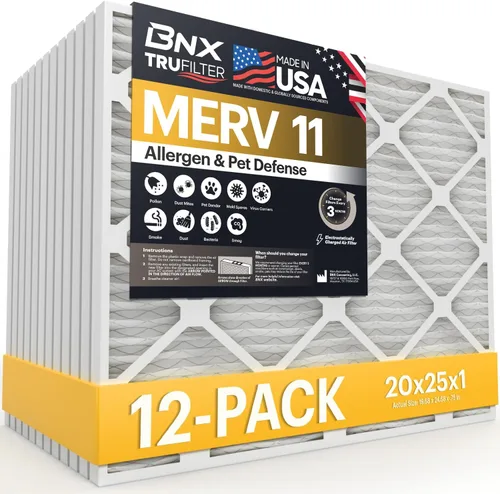 Miniatura 17 de BNX TruFilter - Filtro de aire MERV 11 de 18 x 20 x 1 pulgadas (paquete de 6) – Fabricado en Estados Unidos – Defensa contra Alérgenos Filtro