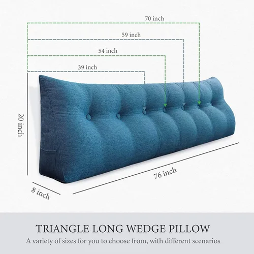 Miniatura 4 de Funda de almohada para cabecero, funda de almohada grande de cuña para cama, triangular, almohada de lectura, soporte de espalda, funda de almohada