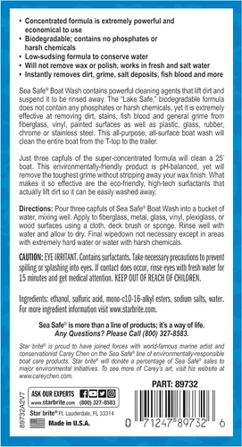 Miniatura 2 de STAR BRITE Sea Safe Boat Wash – Super concentrado – Elimina instantáneamente la suciedad, la mugre, los depósitos de sal y más sin quitar cera