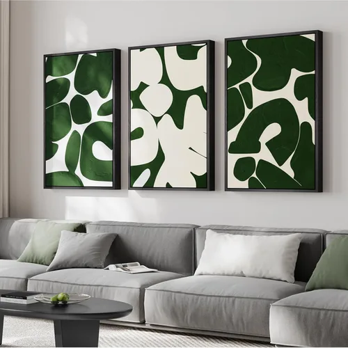 Miniatura 35 de Framed Sage Green Abstract Landscape Wall Art for Bedroom, 3 Piece Modern Canvas Prints Paintings Artwork for Walls, Minimalist Nature Pictures for